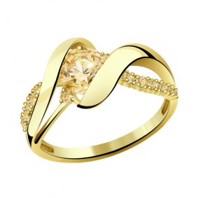 Кольцо из лимонного золота Александра кл2677-81сл с Swarovski кл2677-81сл фото