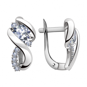 Серьги из белого золота Александра кл2677а-62сб с Swarovski кл2677а-62сб фото