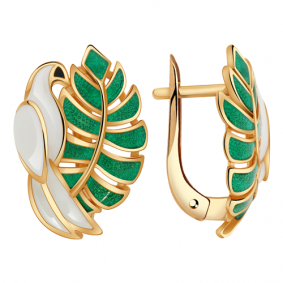 Золотые серьги Александра кл2681аск с эмалью кл2681аск фото