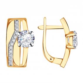 Золотые серьги Александра кл2691а-62ск с Swarovski кл2691а-62ск фото