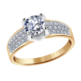 Золотое кольцо Александра кл2693-62сбк с Swarovski кл2693-62сбк фото