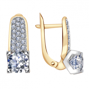 Золотые серьги Александра кл2693а-62сбк с Swarovski кл2693а-62сбк фото