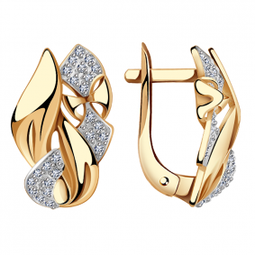 Золотые серьги Александра кл2699аск с фианитом кл2699аск фото