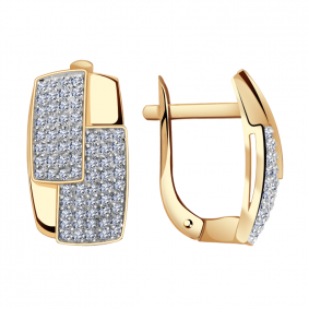 Золотые серьги Александра кл2700аск с фианитом кл2700аск фото