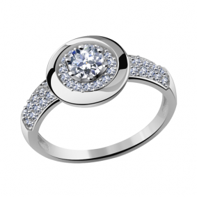 Кольцо из белого золота Александра кл2703-62сб с Swarovski кл2703-62сб фото