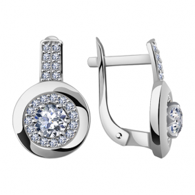 Серьги из белого золота Александра кл2703а-62сб с Swarovski кл2703а-62сб фото