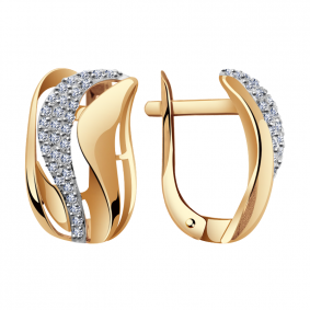 Золотые серьги Александра кл2705аск с фианитом кл2705аск фото