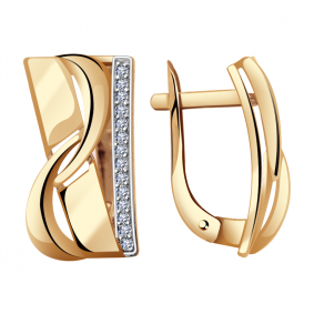 Золотые серьги Александра кл2706аск с фианитом кл2706аск фото