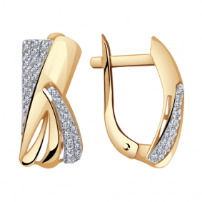 Золотые серьги Александра кл2707аск с фианитом кл2707аск фото