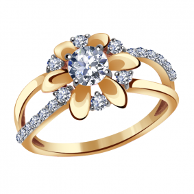 Золотое кольцо Александра кл2708-62ск с Swarovski кл2708-62ск фото