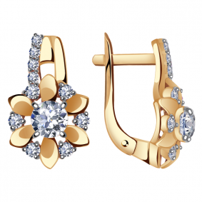 Золотые серьги Александра кл2708а-62ск с Swarovski кл2708а-62ск фото