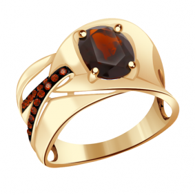 Золотое кольцо Александра кл2710-2ск-к с фианитом и гранатом кл2710-2ск-к фото