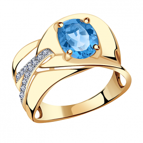 Золотое кольцо Александра кл2710-78ск с топазом и фианитом кл2710-78ск фото