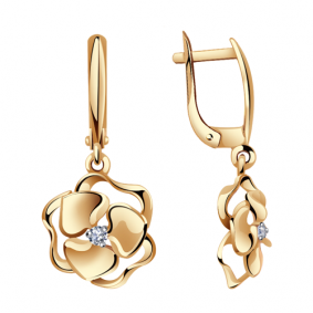 Золотые серьги Александра кл2711аск с фианитом кл2711аск фото