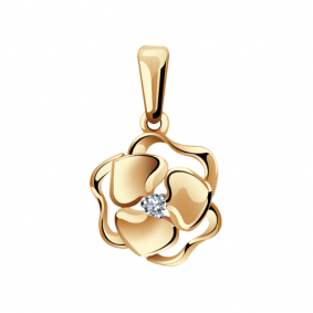 Золотая подвеска Александра кл2711бск с фианитом кл2711бск фото