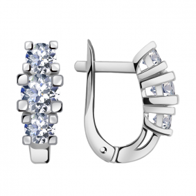 Серьги из белого золота Александра кл2725а-62сб с Swarovski кл2725а-62сб фото
