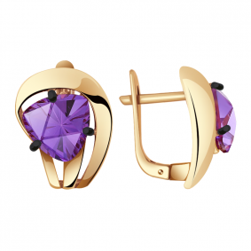 Золотые серьги Александра кл2726а-9ск с александритом кл2726а-9ск фото