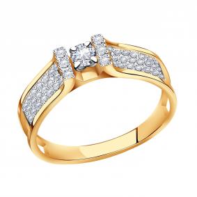 Золотое кольцо Александра кл2727-62ск с Swarovski кл2727-62ск фото
