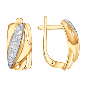 Золотые серьги Александра кл2730аск с фианитом кл2730аск фото