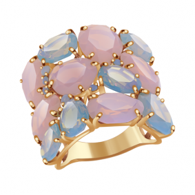 Золотое кольцо Александра кл2731-23с с фианитом и ситаллом кл2731-23с фото