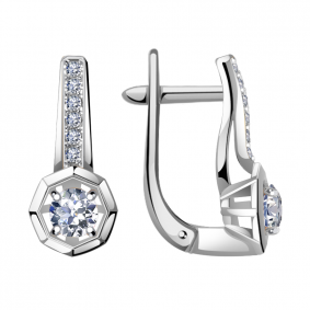 Серьги из белого золота Александра кл2732а-62сб с Swarovski кл2732а-62сб фото