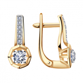 Золотые серьги Александра кл2732а-62ск с Swarovski кл2732а-62ск фото