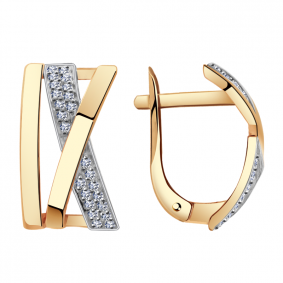 Золотые серьги Александра кл2737аск с фианитом кл2737аск фото