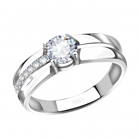 Кольцо из белого золота Александра кл2740-62сб с Swarovski кл2740-62сб фото