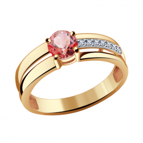 Золотое кольцо Александра кл2740-84ск с топазом Swarovski и Swarovski кл2740-84ск фото