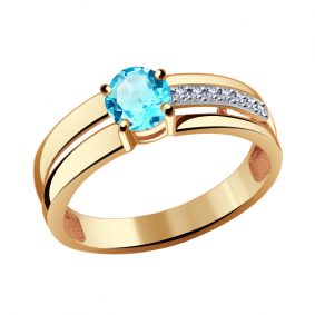 Золотое кольцо Александра кл2740-85ск с топазом и Swarovski кл2740-85ск фото