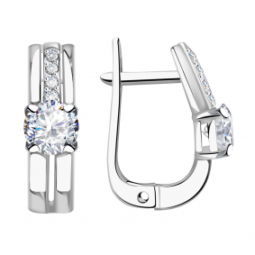 Серьги из белого золота Александра кл2740а-62сб с Swarovski кл2740а-62сб фото