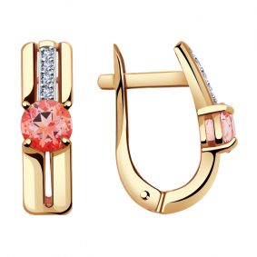 Золотые серьги Александра кл2740а-84ск с топазом Swarovski и Swarovski кл2740а-84ск фото