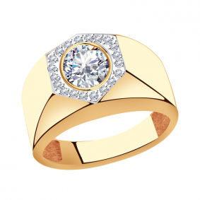 Золотое кольцо Александра кл2745-62ск с Swarovski кл2745-62ск фото
