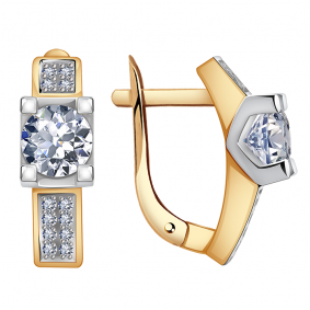 Золотые серьги Александра кл2746а-62сбк с Swarovski кл2746а-62сбк фото
