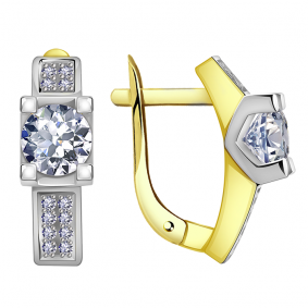 Серьги из лимонного золота Александра кл2746а-62сбл с Swarovski кл2746а-62сбл фото