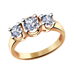 Золотое кольцо Александра кл2749-62ск с Swarovski кл2749-62ск фото