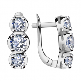 Серьги из белого золота Александра кл2749а-62сб с Swarovski кл2749а-62сб фото