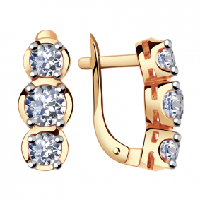 Золотые серьги Александра кл2749а-62ск с Swarovski кл2749а-62ск фото