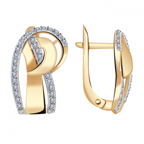 Золотые серьги Александра кл2752аск с фианитом кл2752аск фото