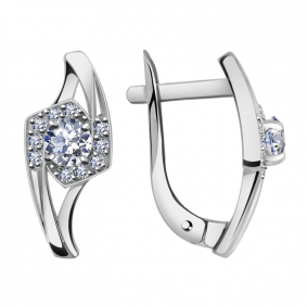 Серьги из белого золота Александра кл2756а-62сб с Swarovski кл2756а-62сб фото