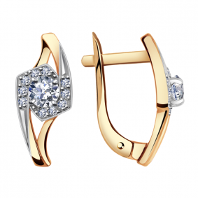 Золотые серьги Александра кл2756а-62ск с Swarovski кл2756а-62ск фото