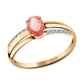 Золотое кольцо Александра кл2760-84ск с топазом Swarovski и Swarovski кл2760-84ск фото