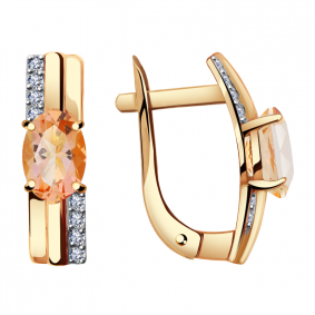 Золотые серьги Александра кл2760а-83ск с топазом Swarovski и Swarovski кл2760а-83ск фото