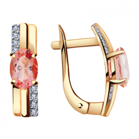 Золотые серьги Александра кл2760а-84ск с топазом Swarovski и Swarovski кл2760а-84ск фото