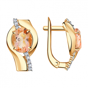 Золотые серьги Александра кл2764а-83ск с топазом Swarovski и Swarovski кл2764а-83ск фото