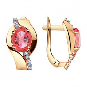 Золотые серьги Александра кл2764а-84ск с топазом Swarovski и Swarovski кл2764а-84ск фото