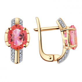 Золотые серьги Александра кл2766а-84ск с топазом Swarovski и Swarovski кл2766а-84ск фото