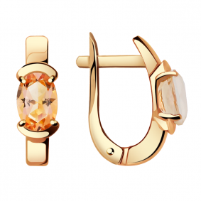 Золотые серьги Александра кл2767а-83ск с топазом Swarovski кл2767а-83ск фото