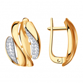 Золотые серьги Александра кл2768аск с фианитом кл2768аск фото