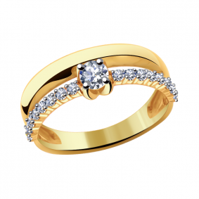 Золотое кольцо Александра кл2769-62сл с Swarovski кл2769-62сл фото